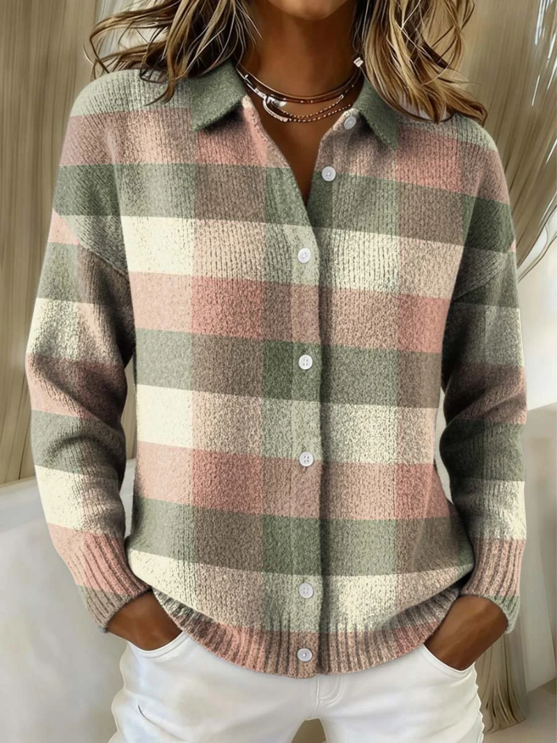 Teresa - Cardigan a quadri pastello