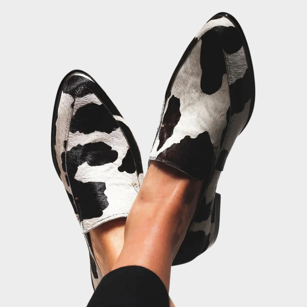Bogna - Scarpe in pelle a motivo bovino