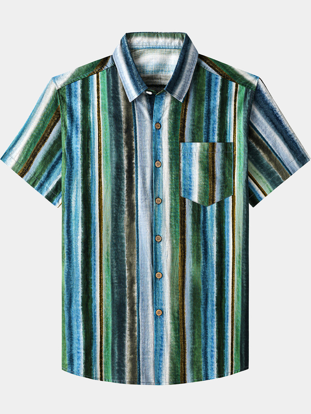 Camicia da uomo a quadri con maniche corte, in cotone, traspirante, ideale per le vacanze