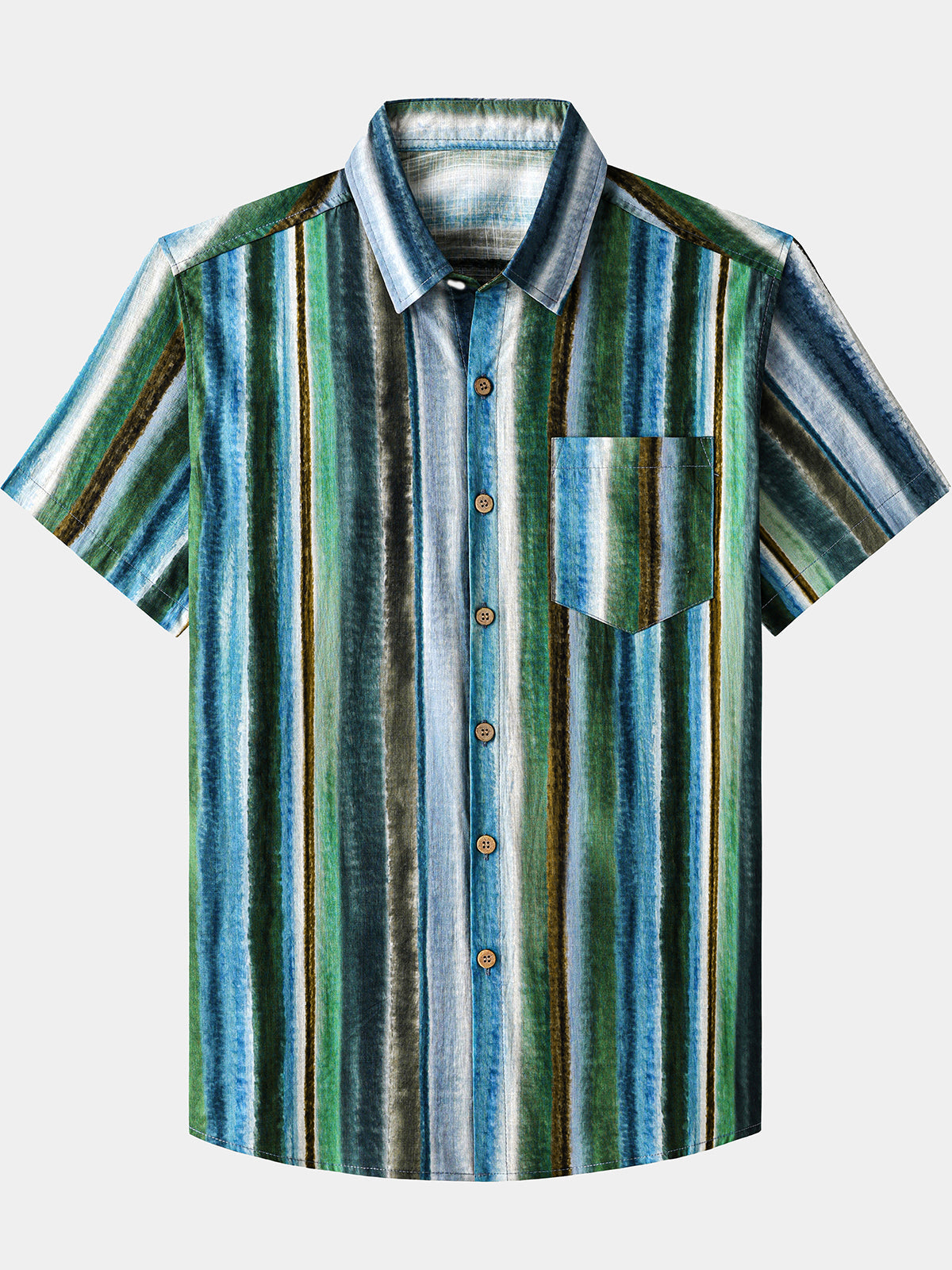 Camicia da uomo a quadri con maniche corte, in cotone, traspirante, ideale per le vacanze