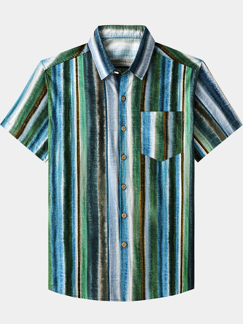 Camicia da uomo a quadri con maniche corte, in cotone, traspirante – camicie casual da uomo | Erminia Boutique Bologna
