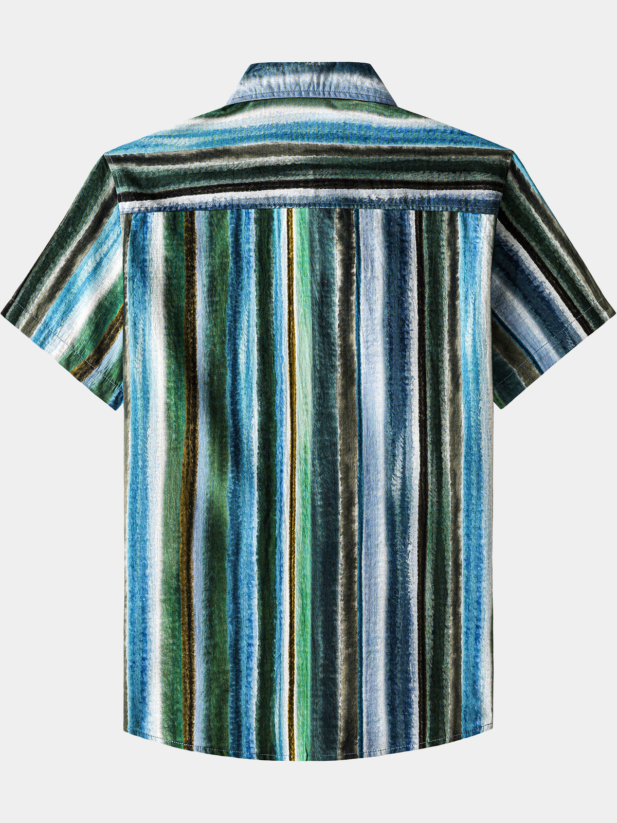 Camicia da uomo a quadri con maniche corte, in cotone, traspirante, ideale per le vacanze