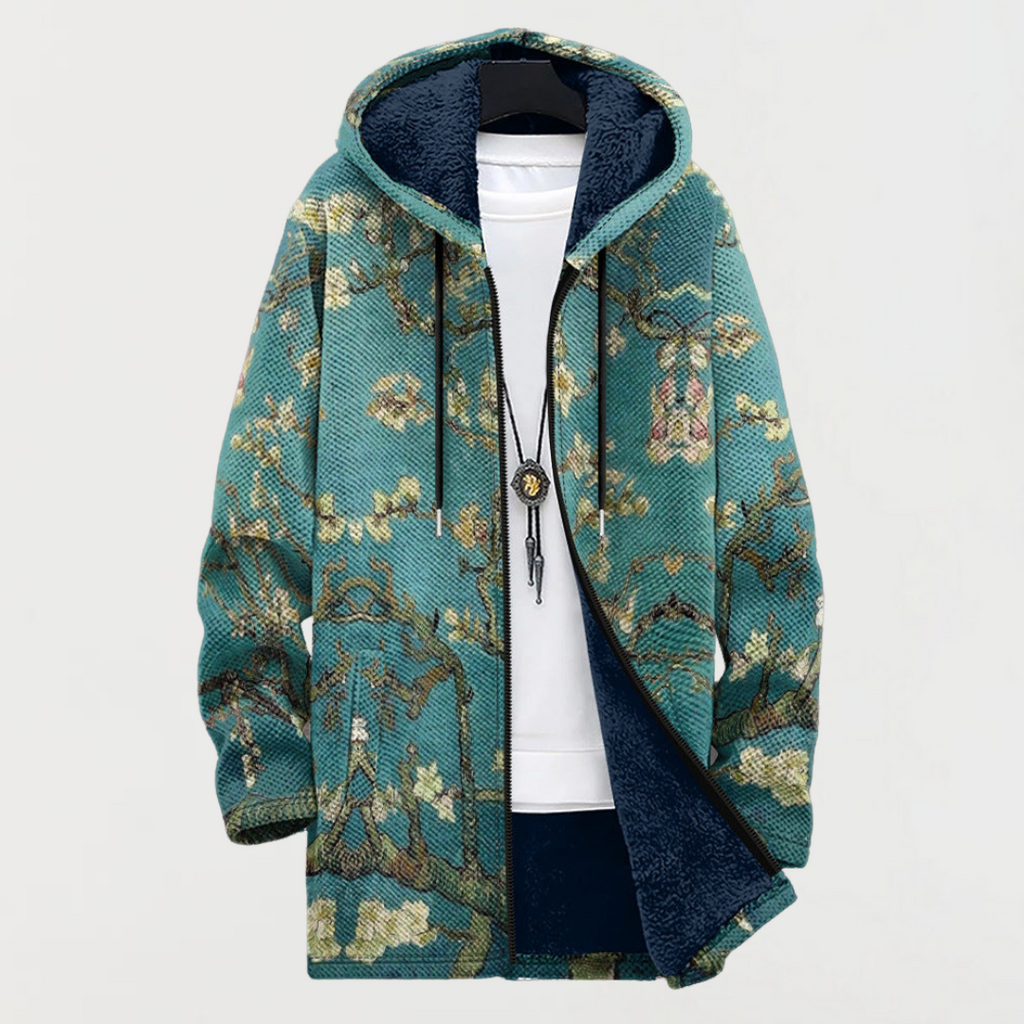 Beata – Cappotto con motivo floreale artistico