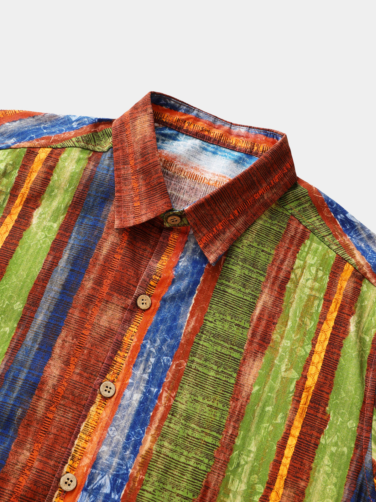 Camicia Uomo Vintage Boho in Cotone Leggera e Traspirante a Maniche Corte per l'Estate