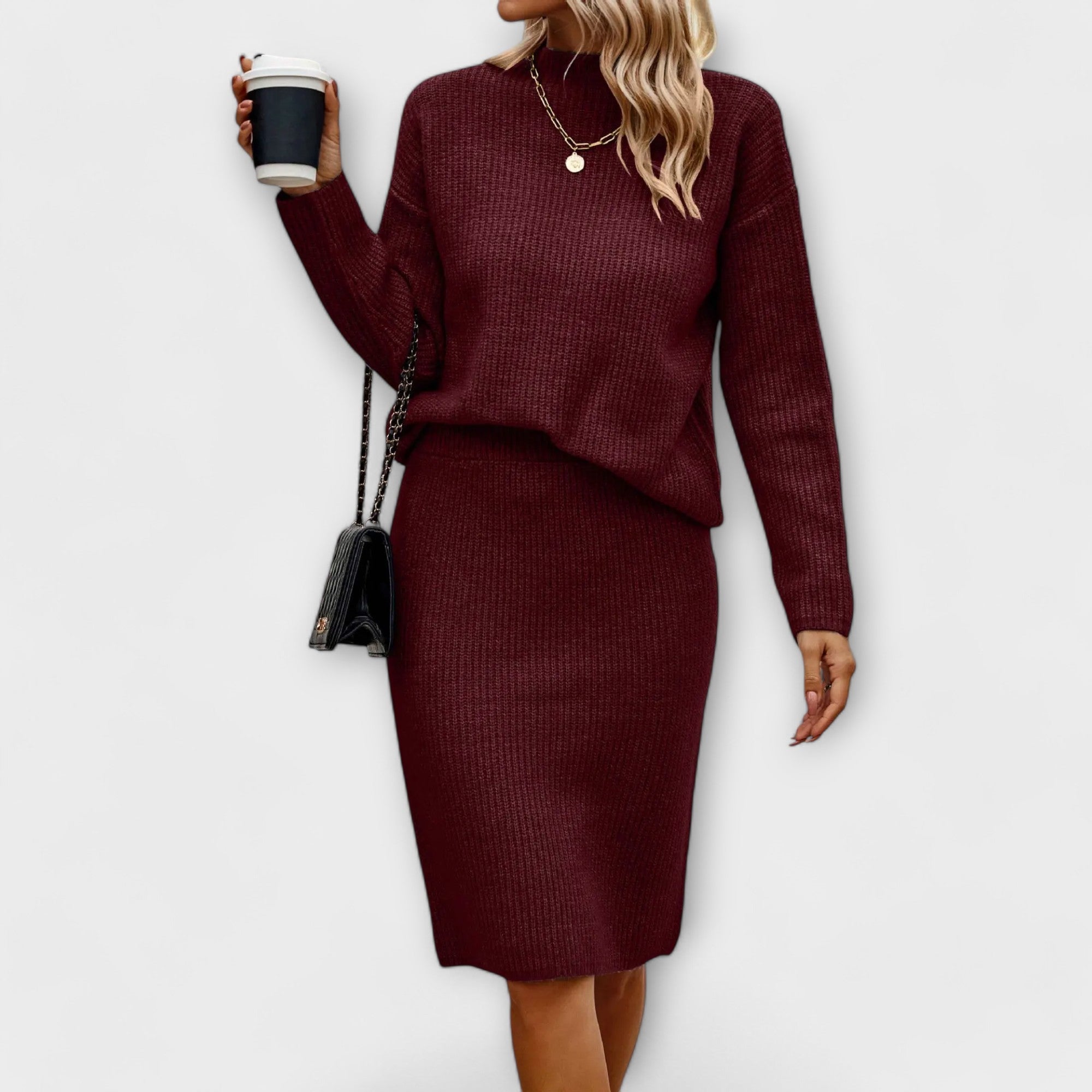 Klara – completo a due pezzi con maglione e gonna
