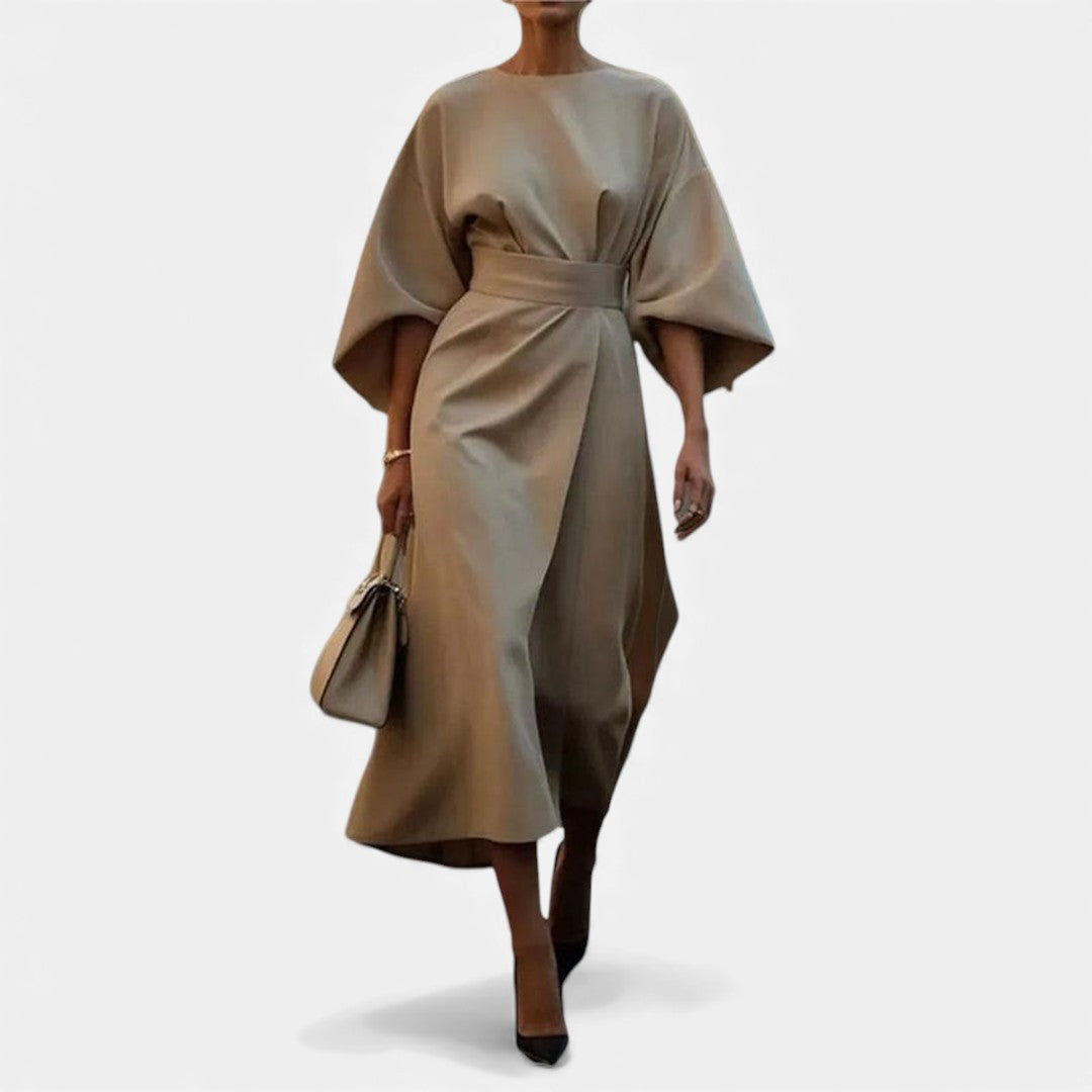 Maria - Abito Maxi con Maniche in Satinato