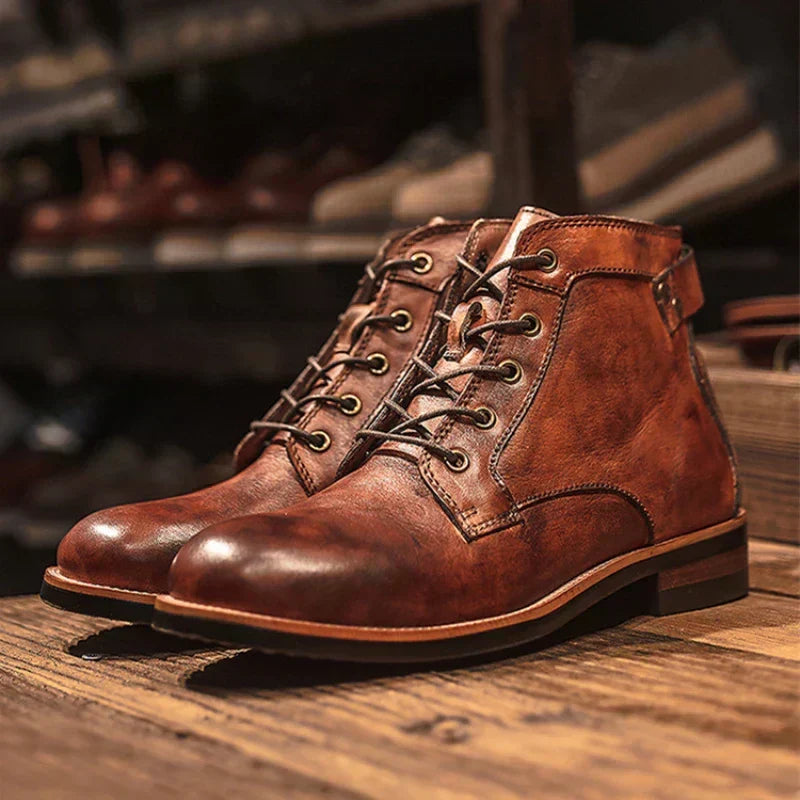 Fanum | Stivaletti Retro da Uomo con Punta Rotonda