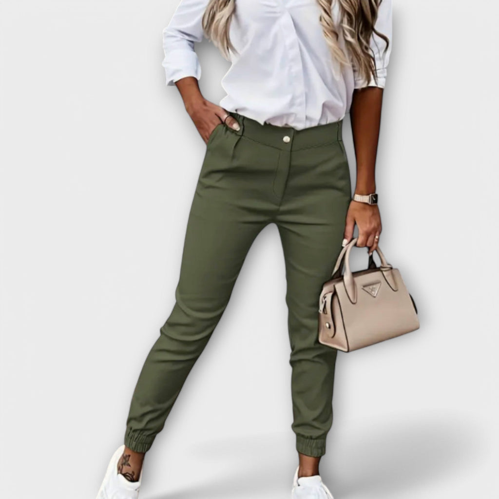 Melania | Pantaloni elasticizzati da donna – pantaloni da donna | Erminia Boutique Bologna