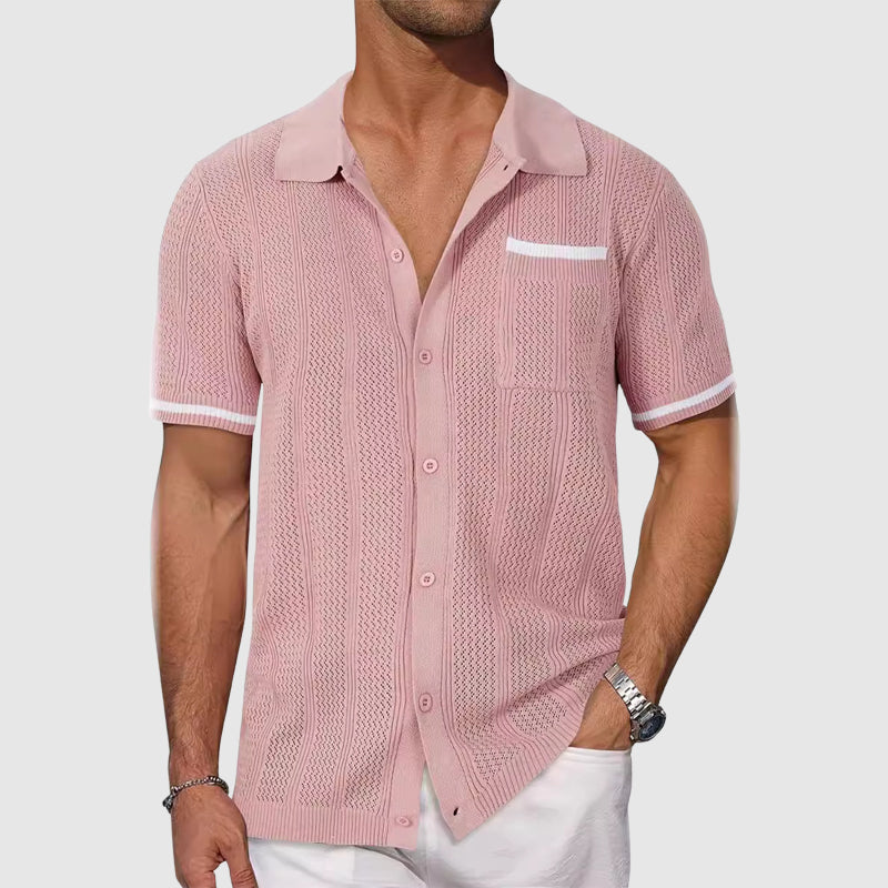 Igor - Camicia con Collo Camp in Colore Contrasto