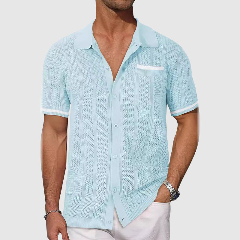 Igor - Camicia con Collo Camp in Colore Contrasto