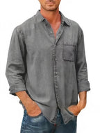 Domenico | Camicia Lunga in Denim – camicie e polo da uomo | Erminia Boutique Bologna
