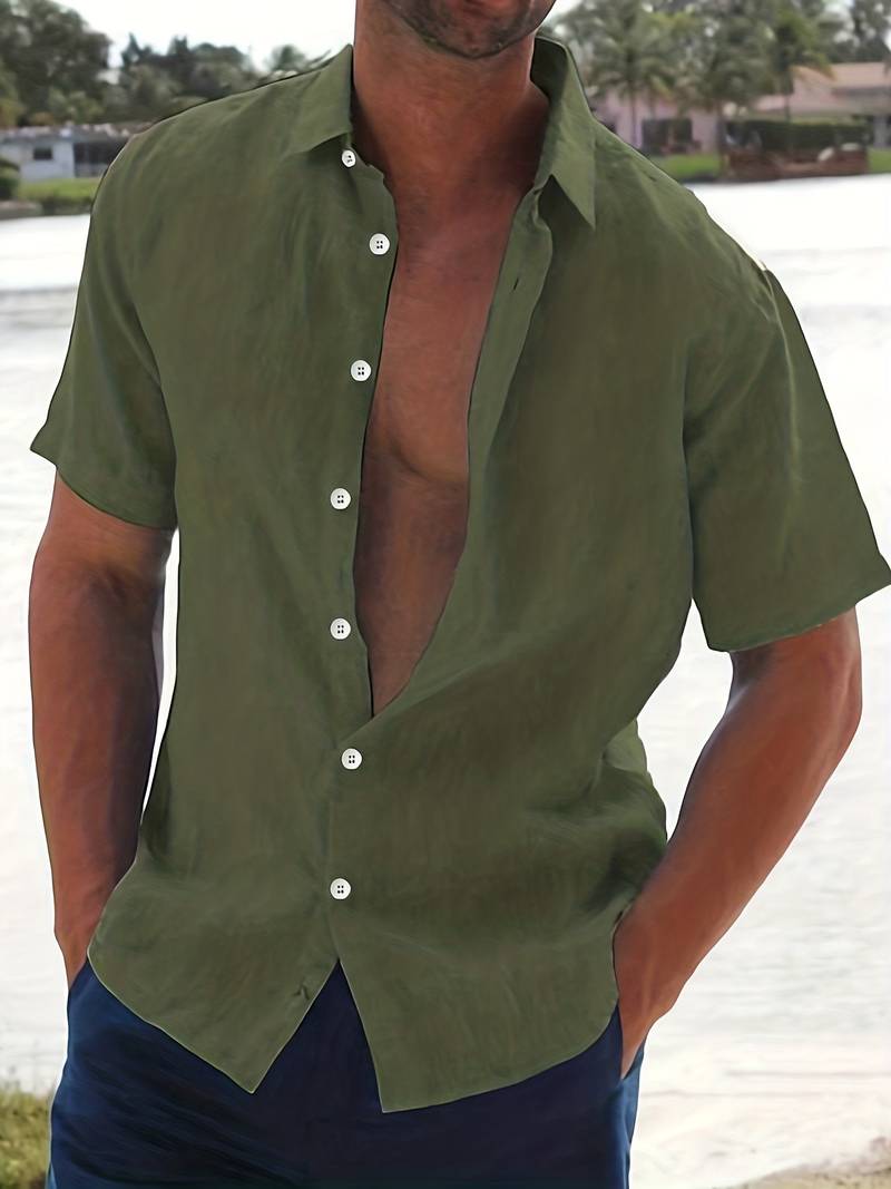 Mateusz - Camicia Leggera Mista a Maniche Corte