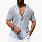Alessandro | Camicia a Maniche Corte in Rete – camicie e polo da uomo | Erminia Boutique Bologna