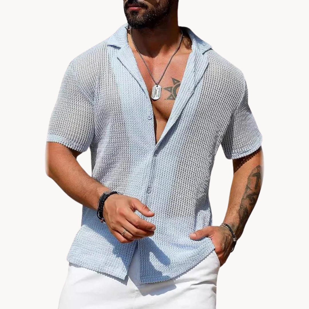 Aleksander - Camicia a Maniche Corte in Rete