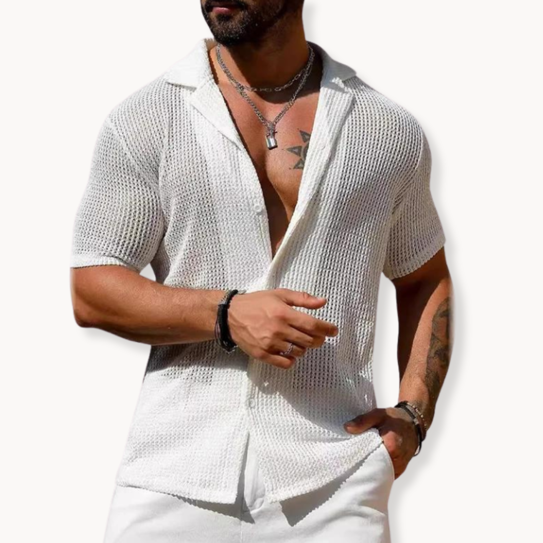 Aleksander - Camicia a Maniche Corte in Rete