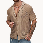Alessandro | Camicia a Maniche Corte in Rete – camicie e polo da uomo | Erminia Boutique Bologna