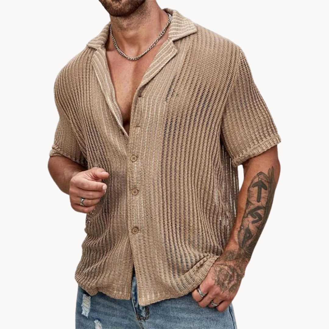 Aleksander - Camicia a Maniche Corte in Rete
