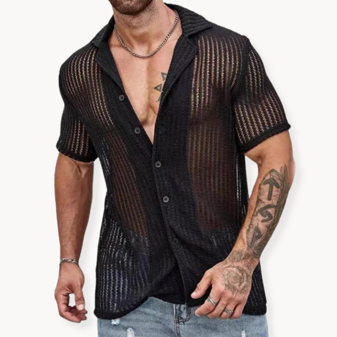 Aleksander - Camicia a Maniche Corte in Rete