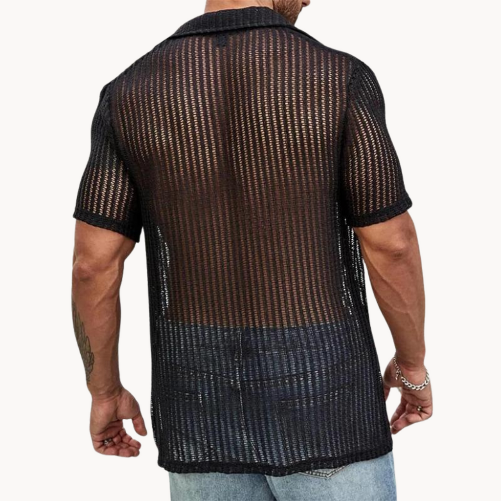 Aleksander - Camicia a Maniche Corte in Rete