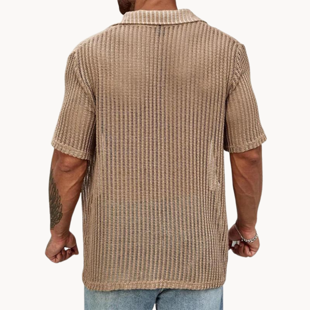 Aleksander - Camicia a Maniche Corte in Rete