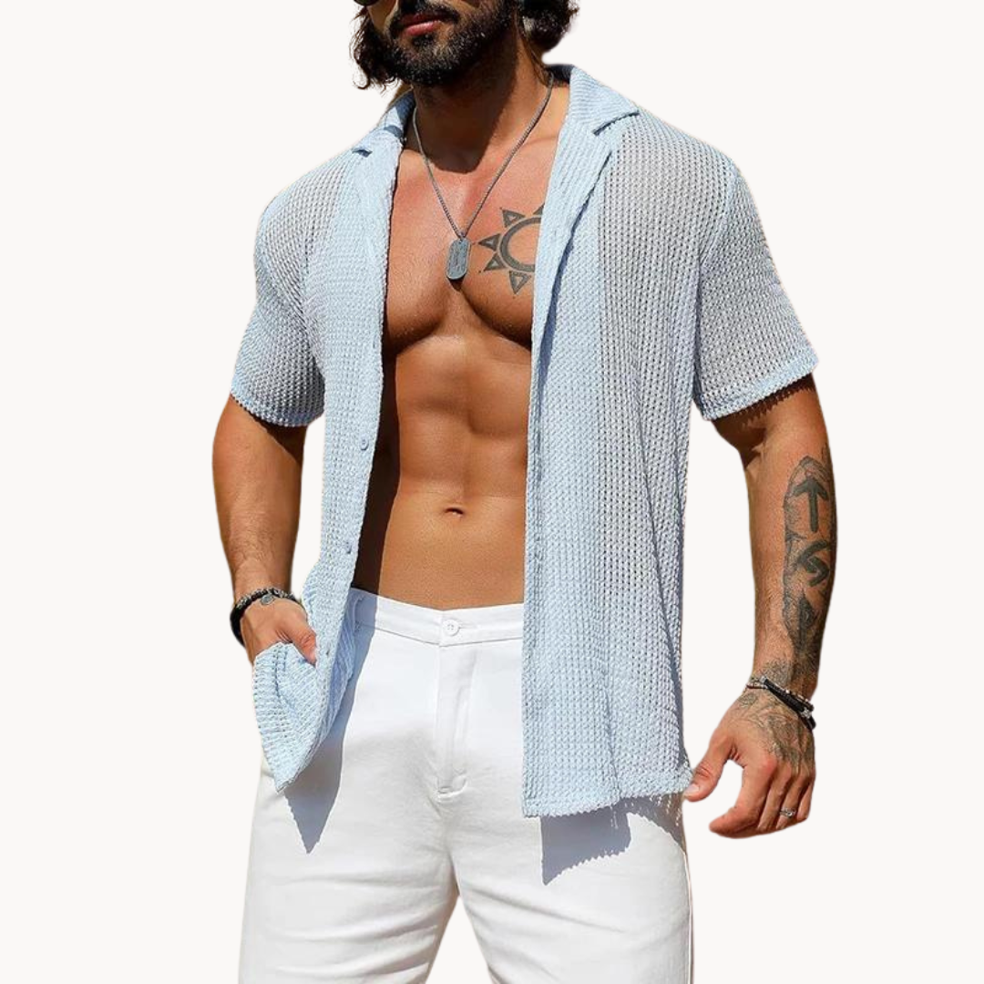 Aleksander - Camicia a Maniche Corte in Rete