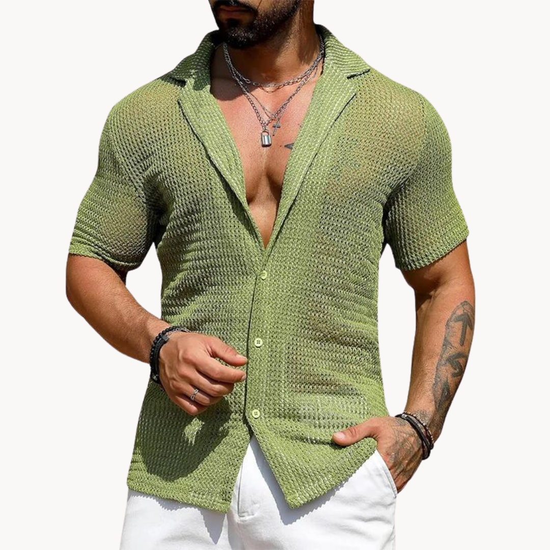 Aleksander - Camicia a Maniche Corte in Rete