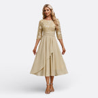 Anna | Abito in Pizzo con Maniche Corte – abiti eleganti da donna | Erminia Boutique Bologna
