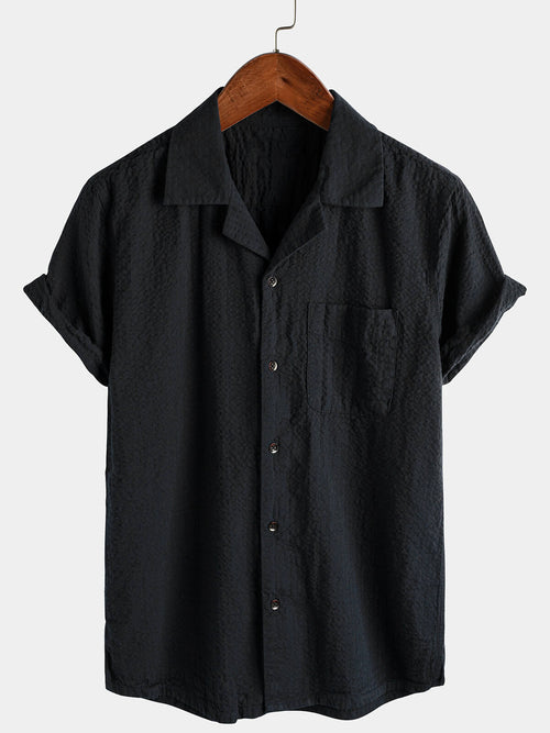 Camicia da Uomo a Maniche Corte in Cotone con Tasca in Colore Unito – camicie casual da uomo | Erminia Boutique Bologna