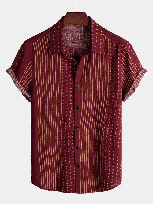 Camicia da uomo in cotone traspirante a maniche corte a righe – camicie casual da uomo | Erminia Boutique Bologna