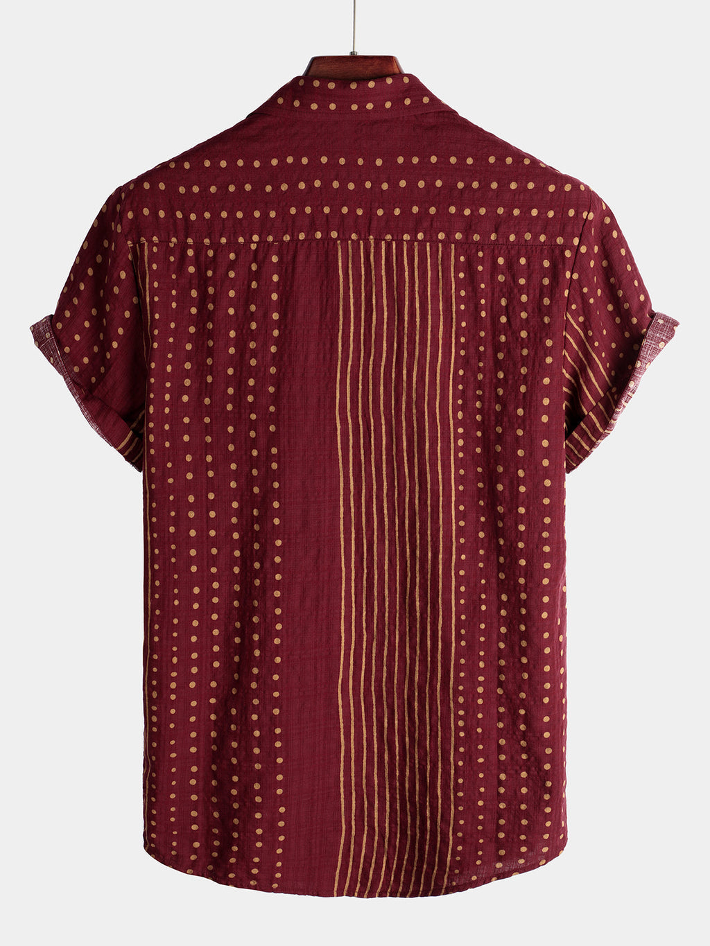 Camicia da uomo in cotone traspirante a maniche corte a righe