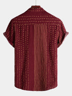 Camicia da uomo in cotone traspirante a maniche corte a righe