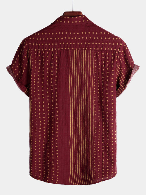 Camicia da uomo in cotone traspirante a maniche corte a righe – camicie casual da uomo | Erminia Boutique Bologna