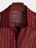 Camicia da uomo in cotone traspirante a maniche corte a righe