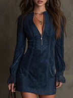Emilia – abito vintage in suede blu