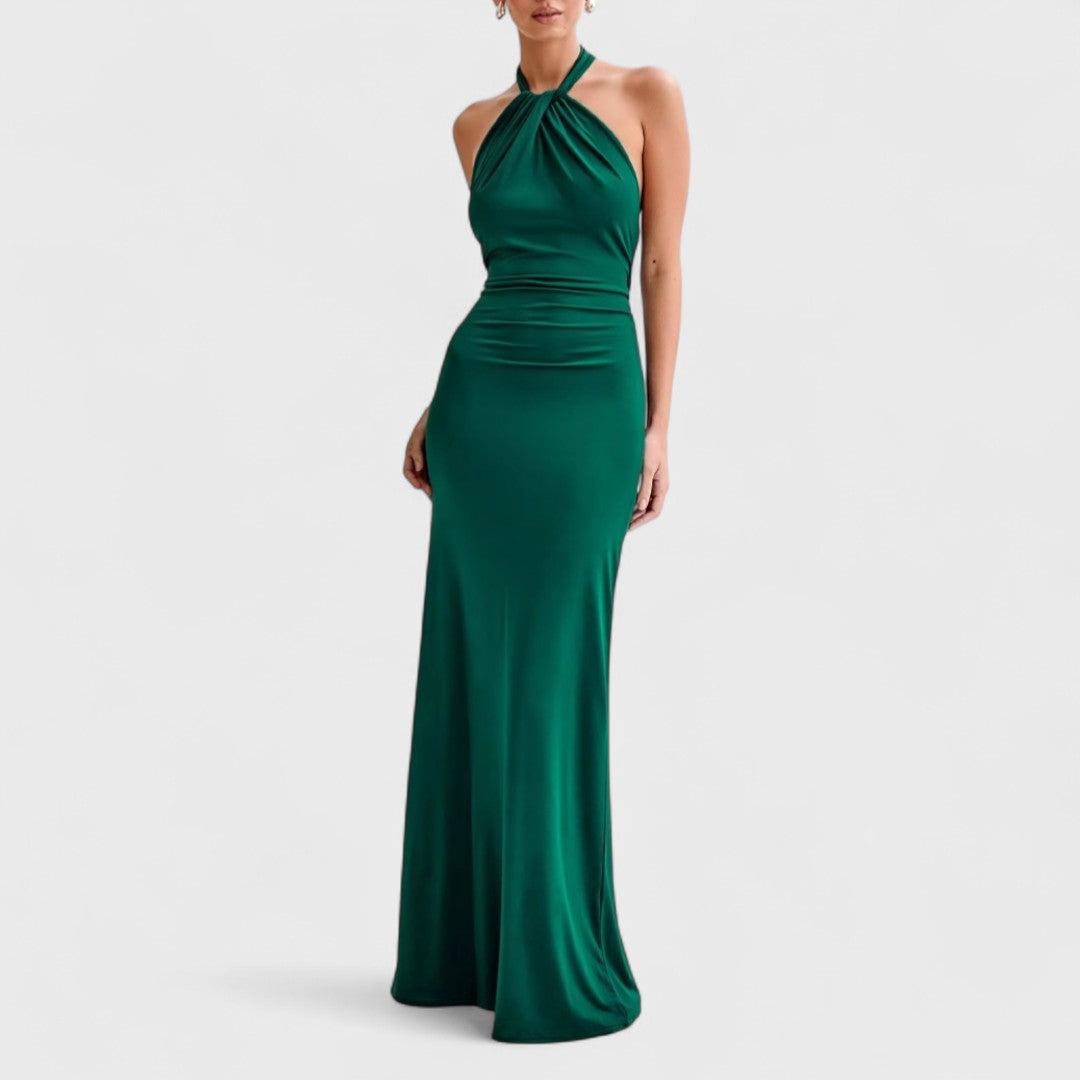 Klara – Abito in seta Křivková con scollo halter