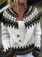 Ginevra | Cardigan bianco e nero nordico – cardigan nordico da donna | Erminia Boutique Bologna