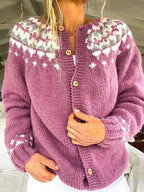 Rosetta | Cardigan rosa antico nordico – cardigan nordico da donna | Erminia Boutique Bologna