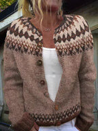 Mara | Cardigan cammello nordico – cardigan nordico da donna | Erminia Boutique Bologna