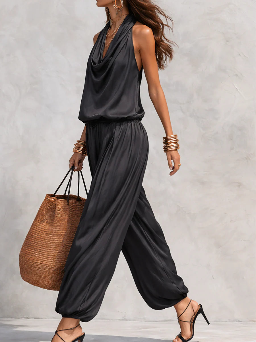 Zofia - Top Halter e Pantaloni Ampi Plissettati