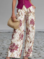 Zofia - Gilet e Pantaloni Larghi a Fiori
