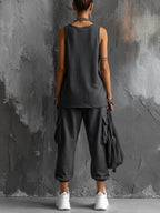 Weronika - Gilet Senza Maniche e Pantaloni Cargo Jogger