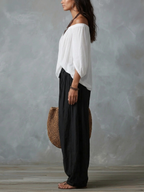 Amelia - Top con Spalle Scoperte e Pantaloni Lanterne