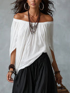 Amelia - Top con Spalle Scoperte e Pantaloni Lanterne