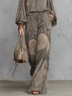 Klaudia - Blusa con Maniche a Lanterne e Pantaloni Larghi