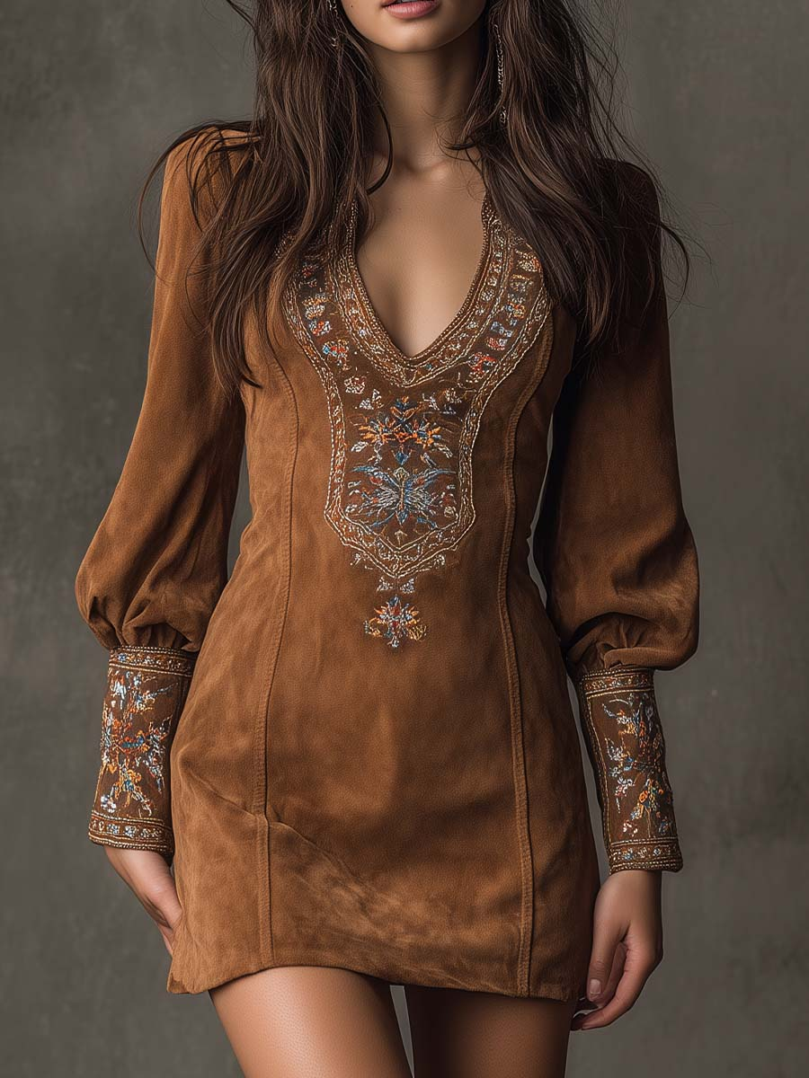 Magda – vestito mini vintage marrone