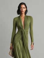 Zofia – Abito Maxi Elegante con Drappeggio