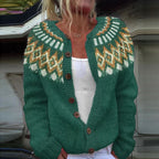 Arianna | Cardigan turchese a zig zag – cardigan a righe da donna | Erminia Boutique Bologna