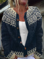 Tiziana | Cardigan nordico grigio antracite – cardigan nordico da donna | Erminia Boutique Bologna