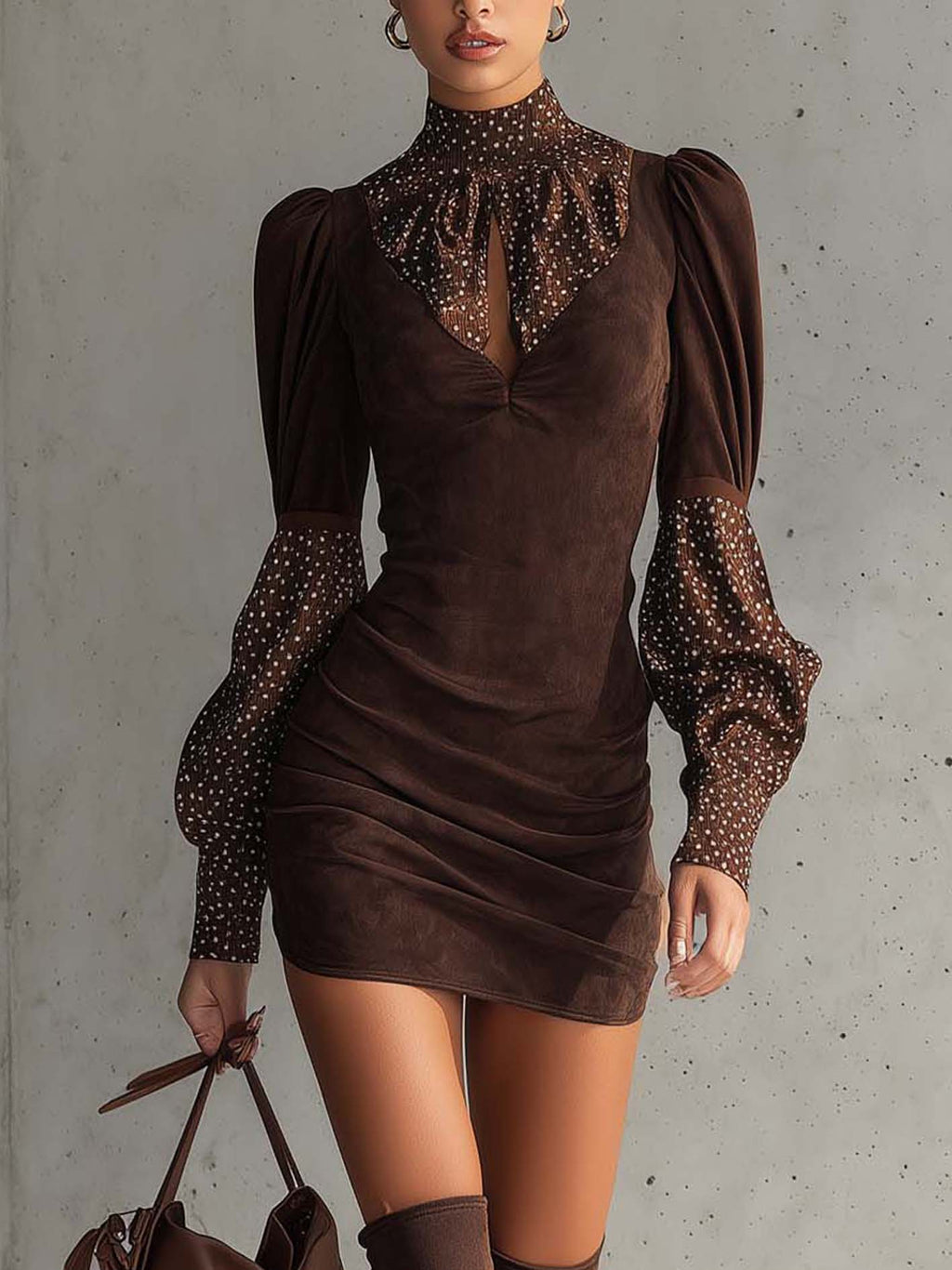 Zofia – abito bodycon in suede sintetico
