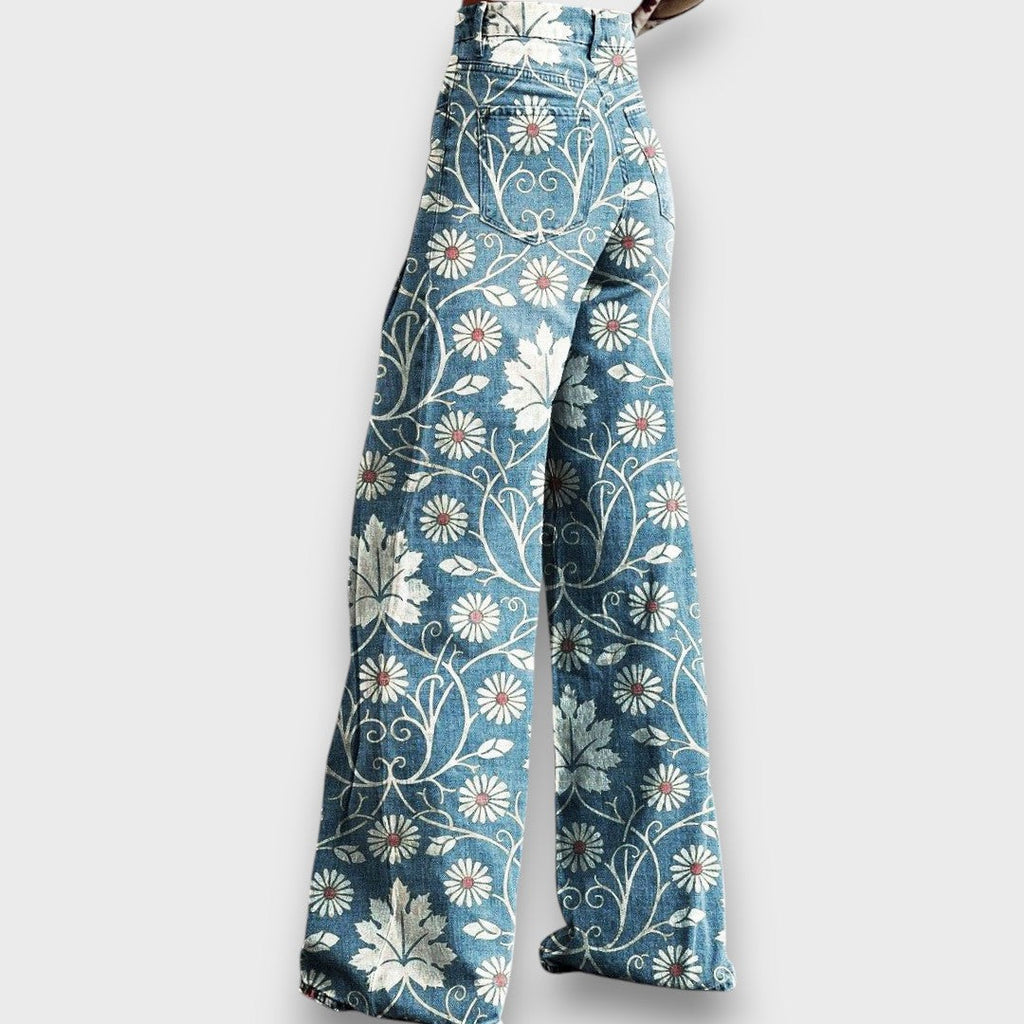 Mila – jeans boho con motivo floreale